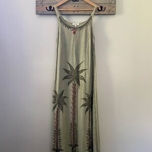 Women's Tradition Brand Dress, Green Colour with Palm Tree accents, Size 12